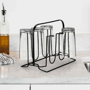 Suporte Porta 6 Copos Preto Linha Black