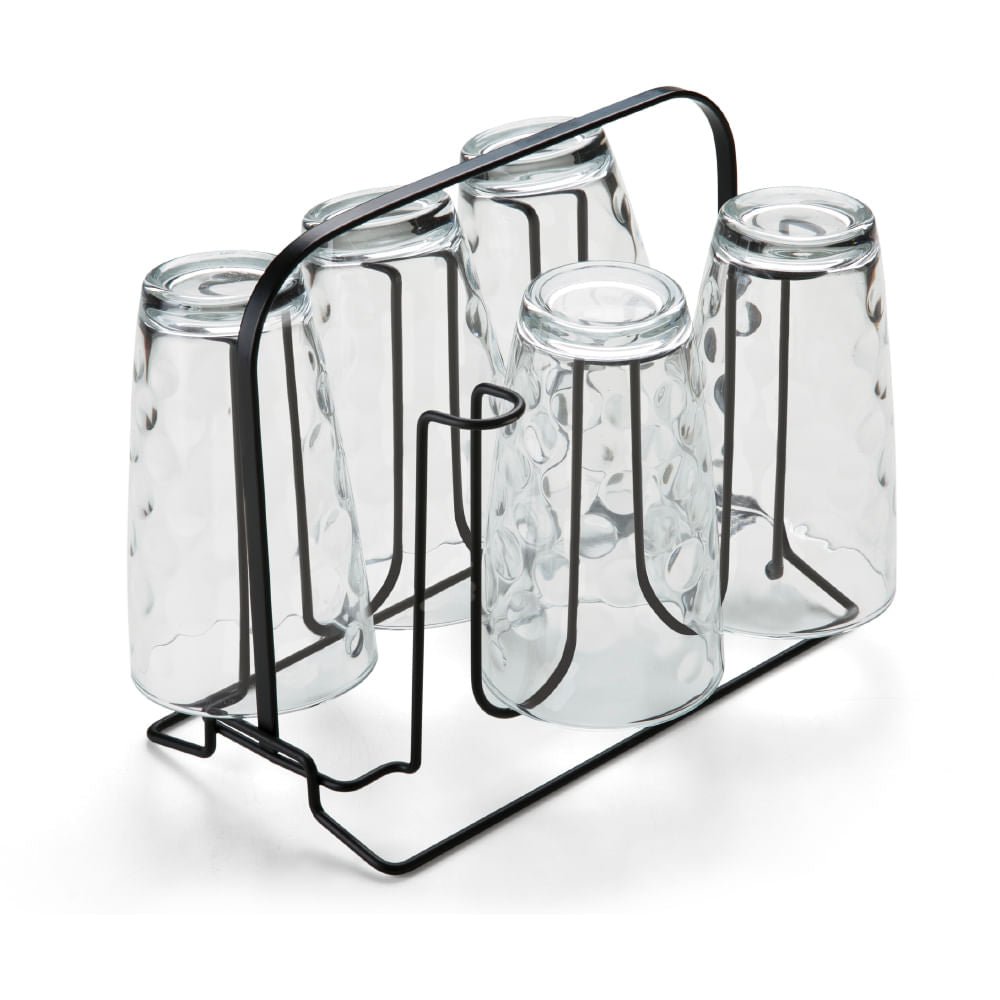 Suporte Porta 6 Copos Preto Linha Black