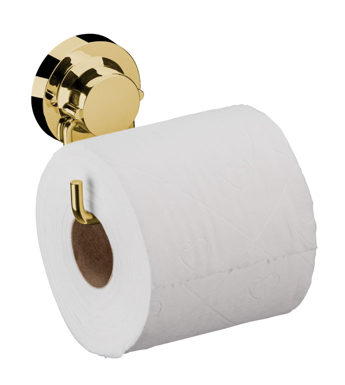 Suporte Porta Papel Higiênico  Fixação por Ventosa Dourado