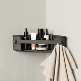 Suporte Porta Shampoo Cantoneira com Ventosa Preto