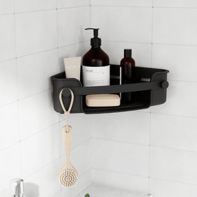 Suporte Porta Shampoo Cantoneira com Ventosa Preto