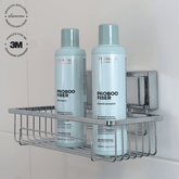 Suporte Porta Shampoo com Fixação 3M Cromado