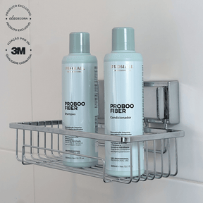 Suporte Porta Shampoo com Fixação 3M Cromado