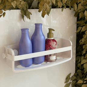 Suporte Porta Shampoo Fixação Adesivo Branco Linha Flex