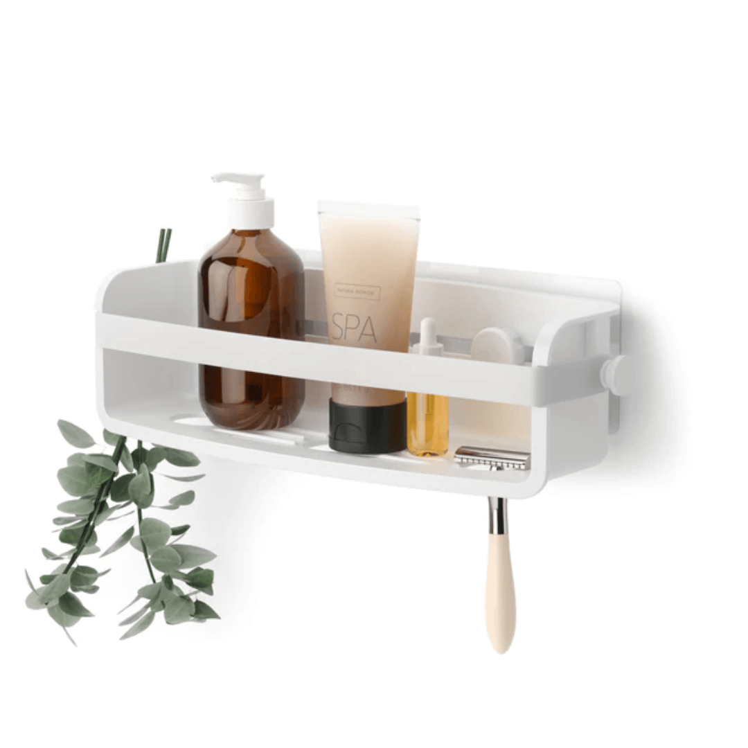 Suporte Porta Shampoo Fixação Adesivo Branco Linha Flex