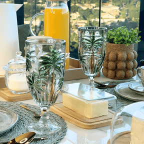 Taça Cristal De Chumbo Palm Tree Handpaint 450ml
