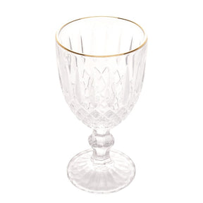 Taça de Vidro Para Água Com Fio de Ouro Greek - 345ml