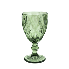 Taça Para Água De Vidro Verde Diamond - 325 ml