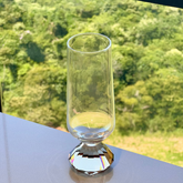 Taça Copo de Vidro para Champanhe com Base Diamante Âmbar 250ml