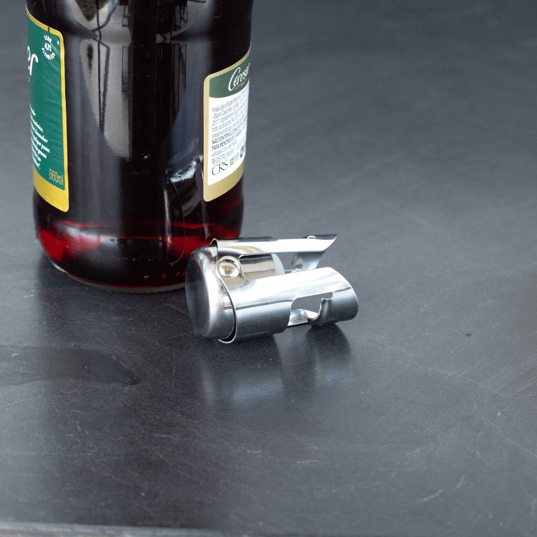 Tampa com Pressão para Champanhe em Aço Inox