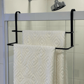 Toalheiro De Box Duplo 45 Cm De Encaixar Preto Fosco Linha Black
