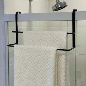 Toalheiro De Box Duplo 45 Cm De Encaixar Preto Fosco Linha Black