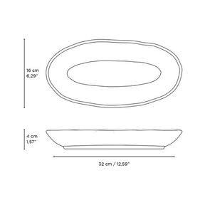Travessa Oval Funda Orgânica Latte Off White 32cm