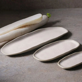 Travessa Oval Orgânica Latte Off White 23cm