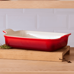 Travessa Retangular Heritage Vermelha 26cm Le Creuset