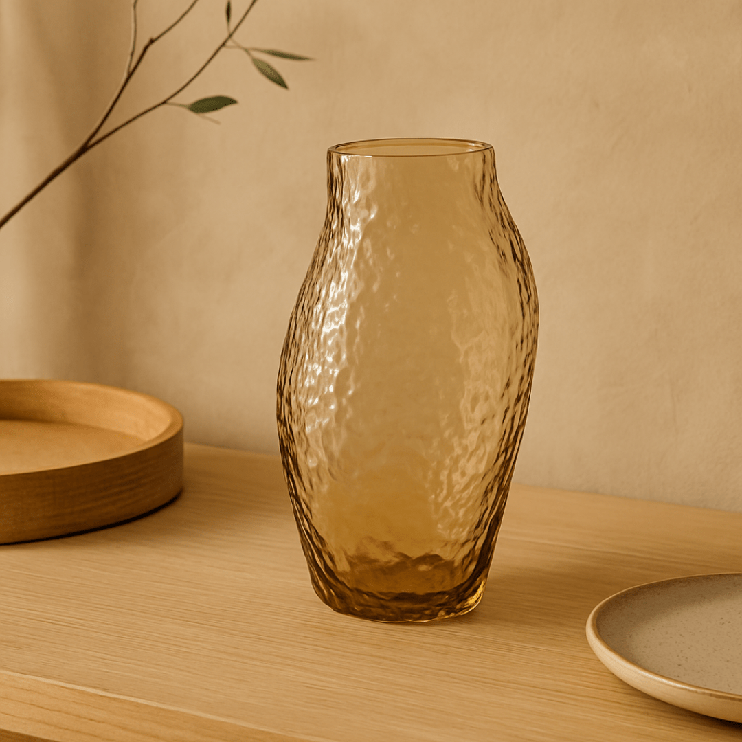 Vaso de Vidro Âmbar 30cm