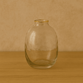 Vaso de Vidro com Borda de Ouro G 15cm