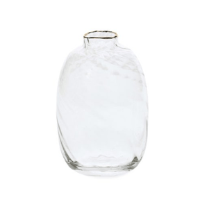 Vaso de Vidro com Borda de Ouro G 15cm