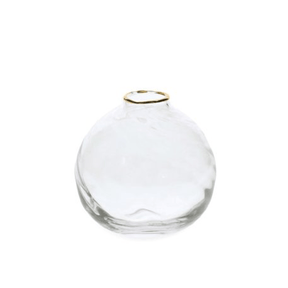 Vaso de Vidro com Borda de Ouro P 9,5cm