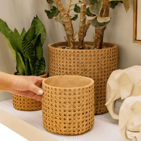 Vaso Cachepot Decorativo em Cimento M 16cm