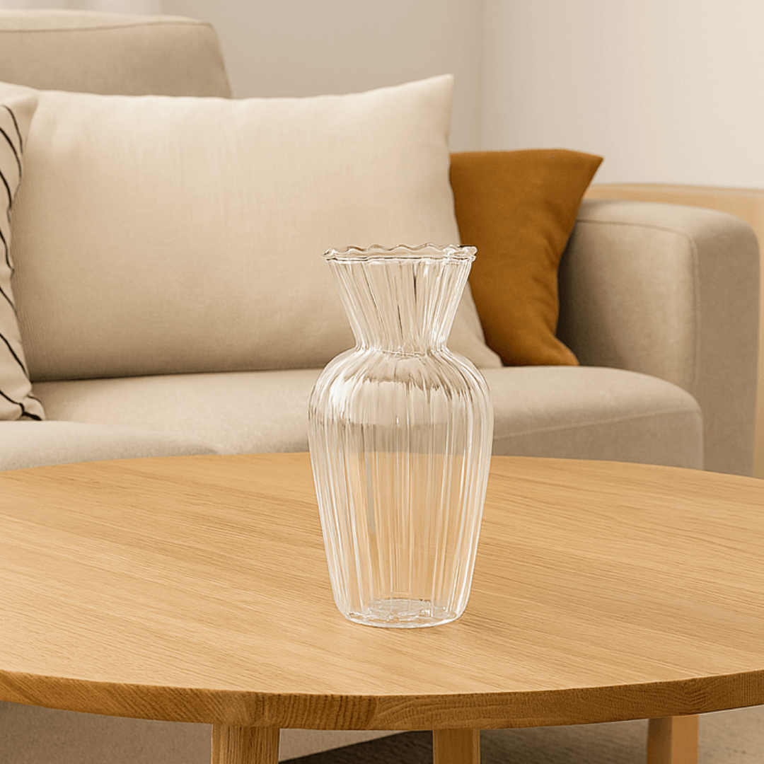Mini Vaso com Borda Dourada G 15cm