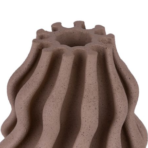 Vaso Estilo Ondulado Polirresina Marrom 24,7cm