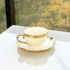 Kit Mesa Posta Dubai Branco e Dourado 3 Peças