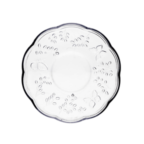 Xicara de Chá com Pires de Cristal New Butterfly Fio de Ouro 180ml