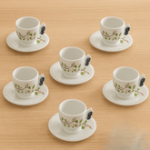 Jogo 6 Xicaras de Café com Pires Borboleta