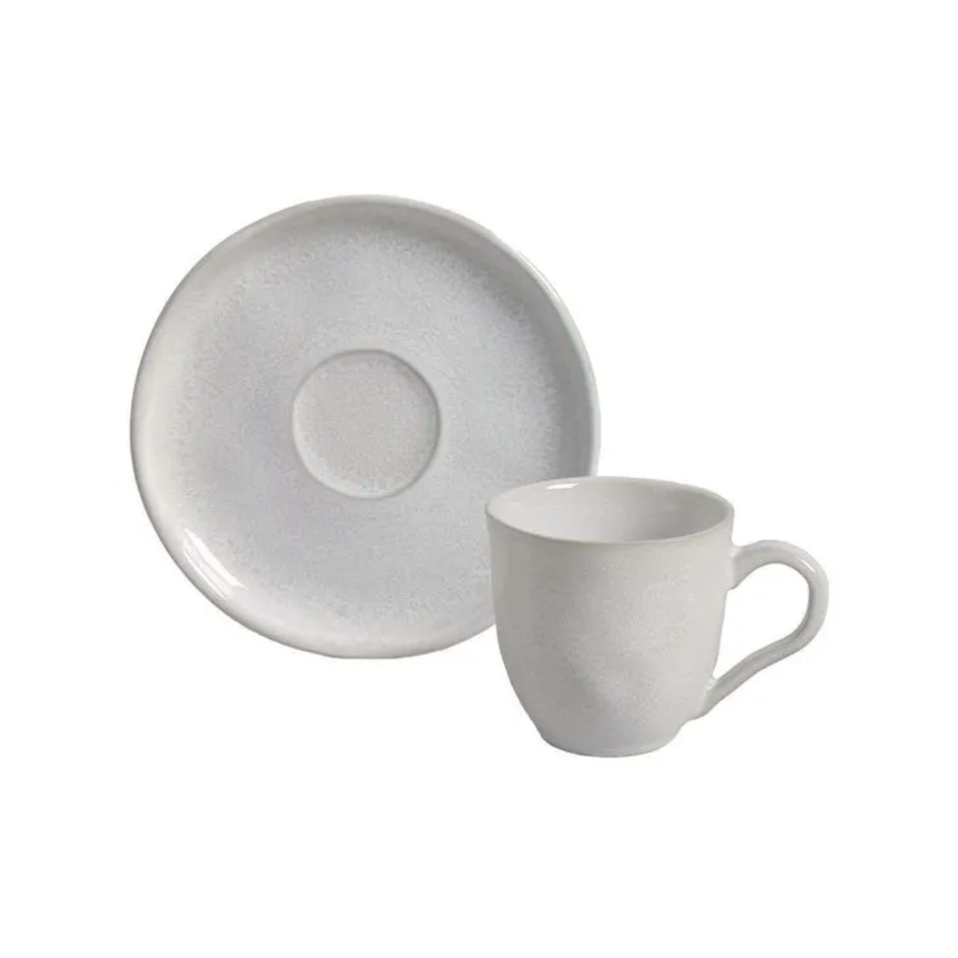 Jogo 6 Xícaras de Café com Pires Bio Luz de Cerâmica 120ml