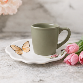 Jogo 6 Xicaras de Café com Pires Butterfly 100ml