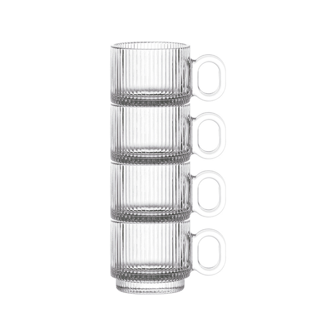Jogo 4 Canecas de Vidro Graffiato 95ml