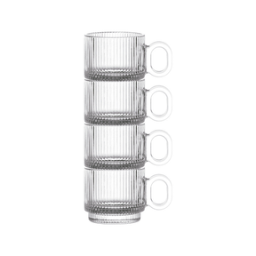 Jogo 4 Canecas de Vidro Graffiato 95ml