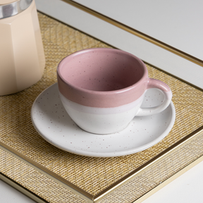 Jogo 4 Xícaras de Café com Pires Ombré Rosa 85ml