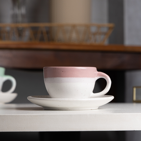 Jogo 4 Xícaras de Café com Pires Ombré Rosa 85ml