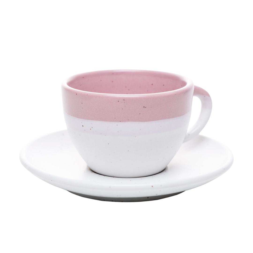 Jogo 4 Xícaras de Café com Pires Ombré Rosa 85ml