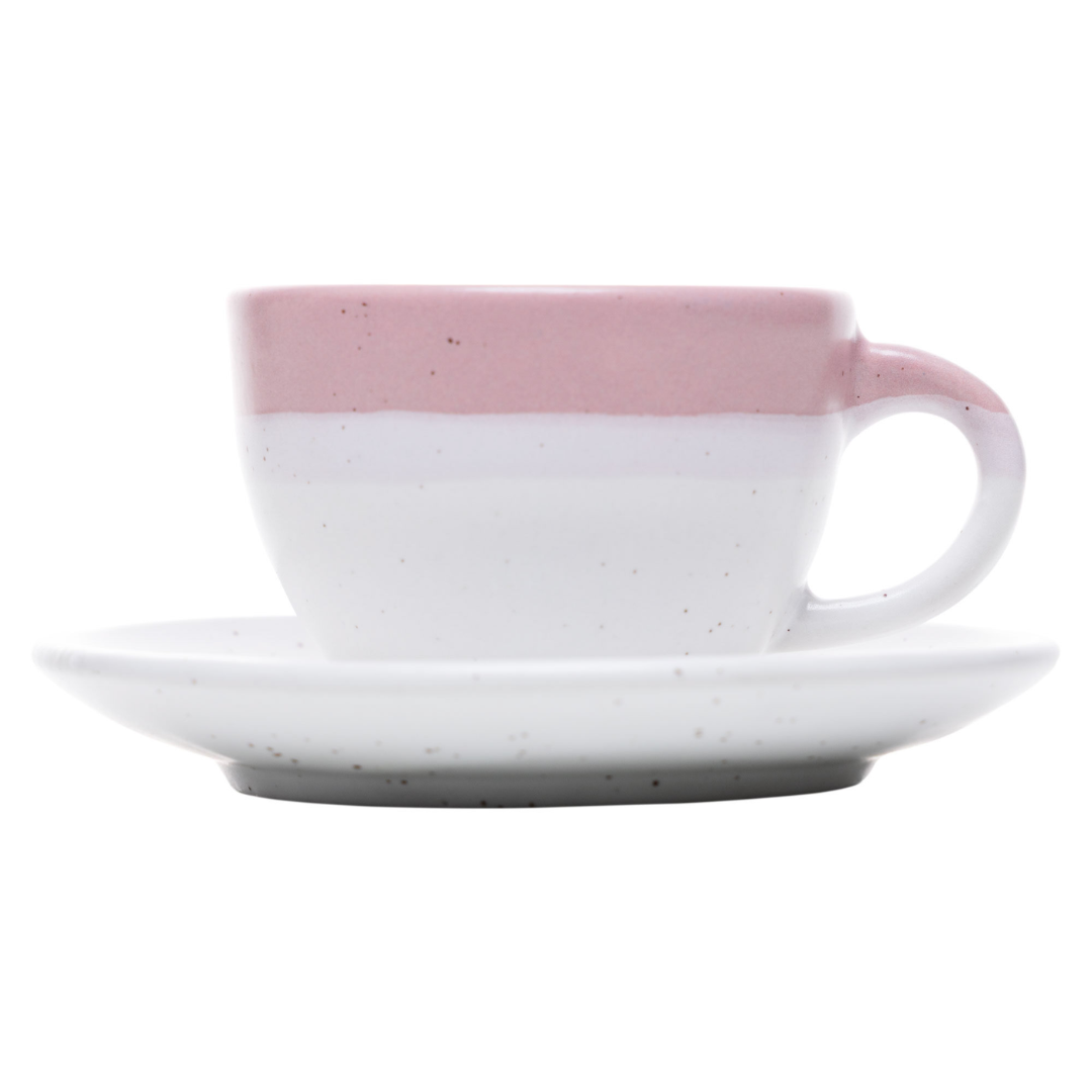 Jogo 4 Xícaras de Café com Pires Ombré Rosa 85ml