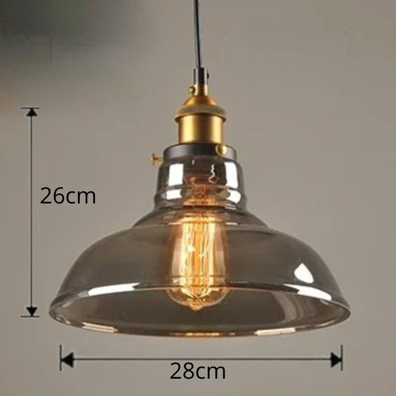 Lustre Pendente Vintage Retrô Lumière LEDZ - Fumê / Âmbar / Transparente